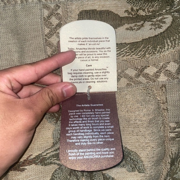 Butterfly bag hand painted Anuschka purse bohemian travel messenger bag - Picture 14 of 16